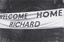 Richard Dunn's welcome home banner after his world title fight with Muhammad Ali.