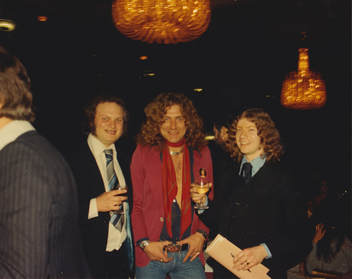 Midnight Hearse's Keith Jowett and Trevor Jones meet Robert Plant of Led Zeppelin at the Ivor Novello Academy Awards, his Queen Elizabeth II Silver Jubilee badge inspiring them to write 25 Years On.